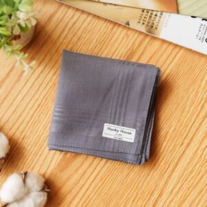 ผ้าเช็ดหน้าสีพื้น คอตตอน100% ขนาด 43x43ซม สีเทาเข้ม