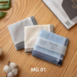 ผ้าเช็ดหน้า ชุด3ผืน ผ้าเช็ดหน้า cotton ทอลายเนื้อดี ขนาด43×43ซม MG01