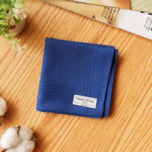 ผ้าเช็ดหน้าสีพื้น  คอตตอน100% ขนาด 43x43ซม สีกรมท่า