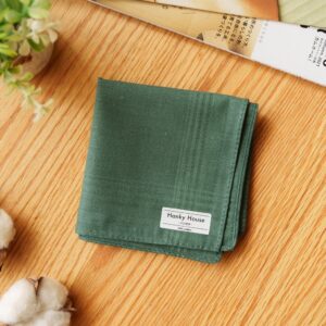 ผ้าเช็ดหน้าสีพื้น คอตตอน100% ขนาด 43x43ซม สีเขียว