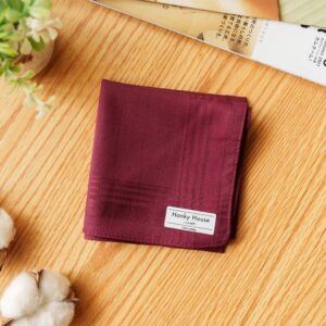 ผ้าเช็ดหน้าสีพื้น คอตตอน100% ขนาด 43x43ซม สีแดง