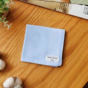 ผ้าเช็ดหน้าสีพื้น พาสเทล คอตตอน100% ขนาด 43x43ซม สีฟ้า พาสเทล