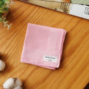 ผ้าเช็ดหน้าสีพื้น พาสเทล คอตตอน100% ขนาด 43x43ซม สีชมพู พาสเทล