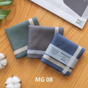 ผ้าเช็ดหน้า ชุด3ผืน ผ้าเช็ดหน้า cotton ทอลายเนื้อดี ขนาด43×43ซม MG08