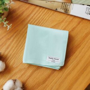 ผ้าเช็ดหน้าสีพื้น พาสเทล คอตตอน100% ขนาด 43x43ซม สีเขียวมิ้น พาสเทล
