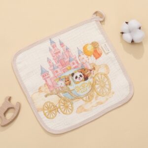 ผ้าเช็ดหน้าลายแพนด้า 4 ชั้น ขนาด25x25cmผ้าเช็ดปาก เนื้อผ้านุ่ม