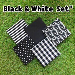 ผ้าเช็ดหน้า SET Black&White ซับเหงื่อดี ผ้า cotton แท้ 100% ขนาด 35x35 cm