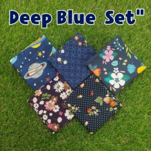 ผ้าเช็ดหน้า SET Deep Blue ซับเหงื่อดี ผ้า cotton แท้ 100% ขนาด 35x35 cm