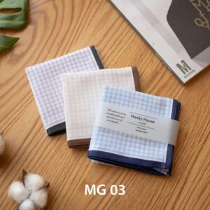 ผ้าเช็ดหน้า ชุด3ผืน ผ้าเช็ดหน้า cotton ทอลายเนื้อดี ขนาด43×43ซม MG03