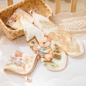 ผ้าเช็ดหน้า4 ชั้น Set เจ้ากระต่าย ขนาด25x25cmผ้าเช็ดปาก เนื้อผ้านุ่ม 10Set
